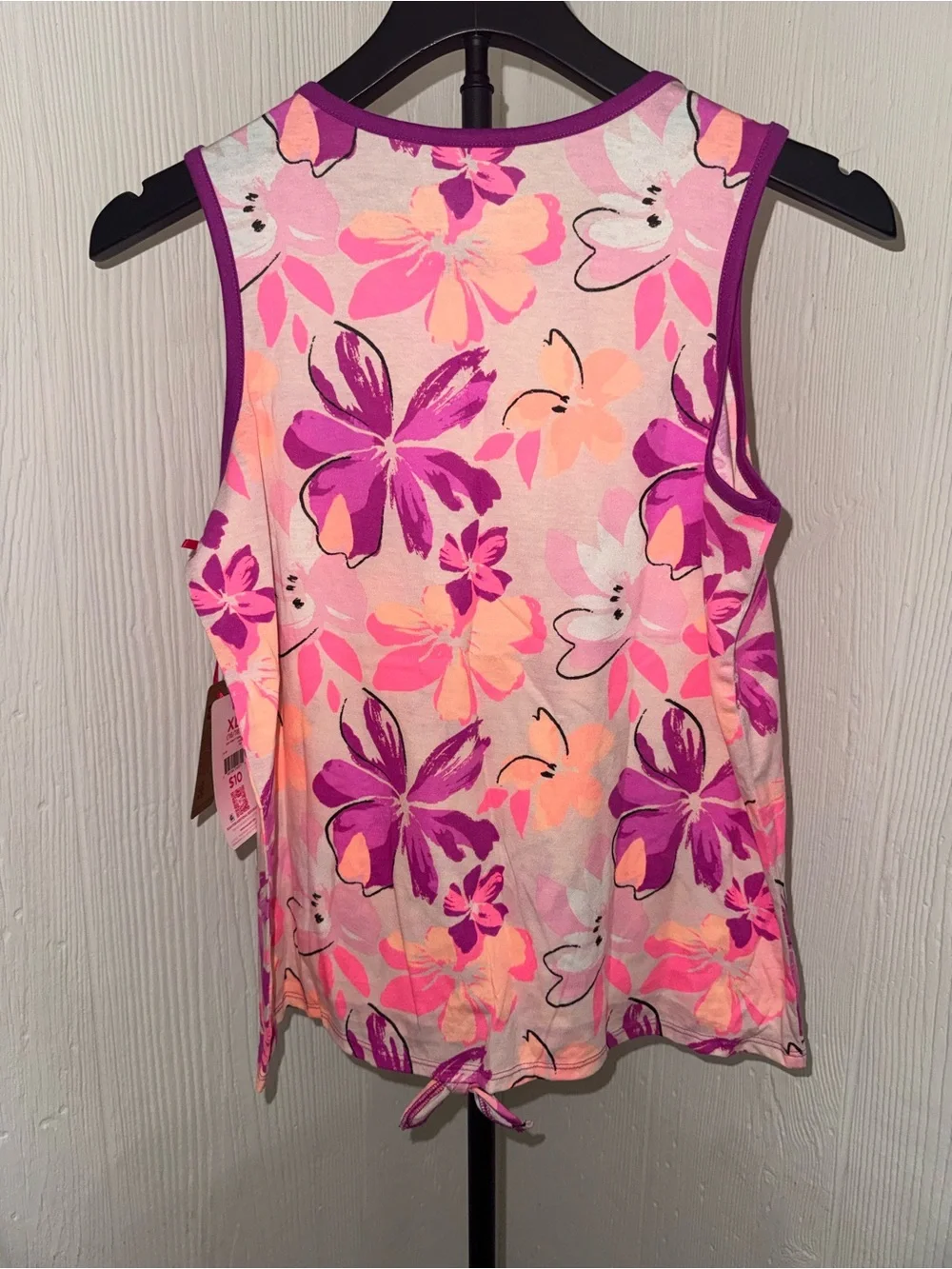 NWT Justice Girls Graphic Tank with Tie Hem